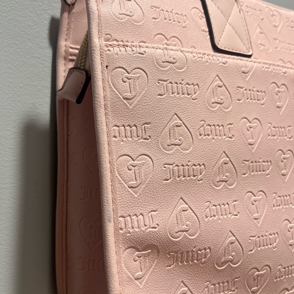 Juicy Couture Pink Structured Tote with‎ Metallic Stripe - Picture 7 of 12